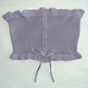 NWOT Ruffle Trim Tube Knit Crop Top Small